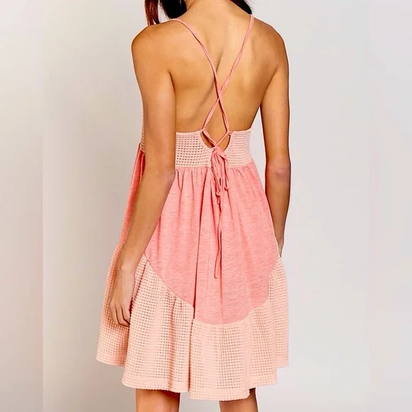 POL Coral Pink Mini Flowy Sundress - Picture 3 of 14